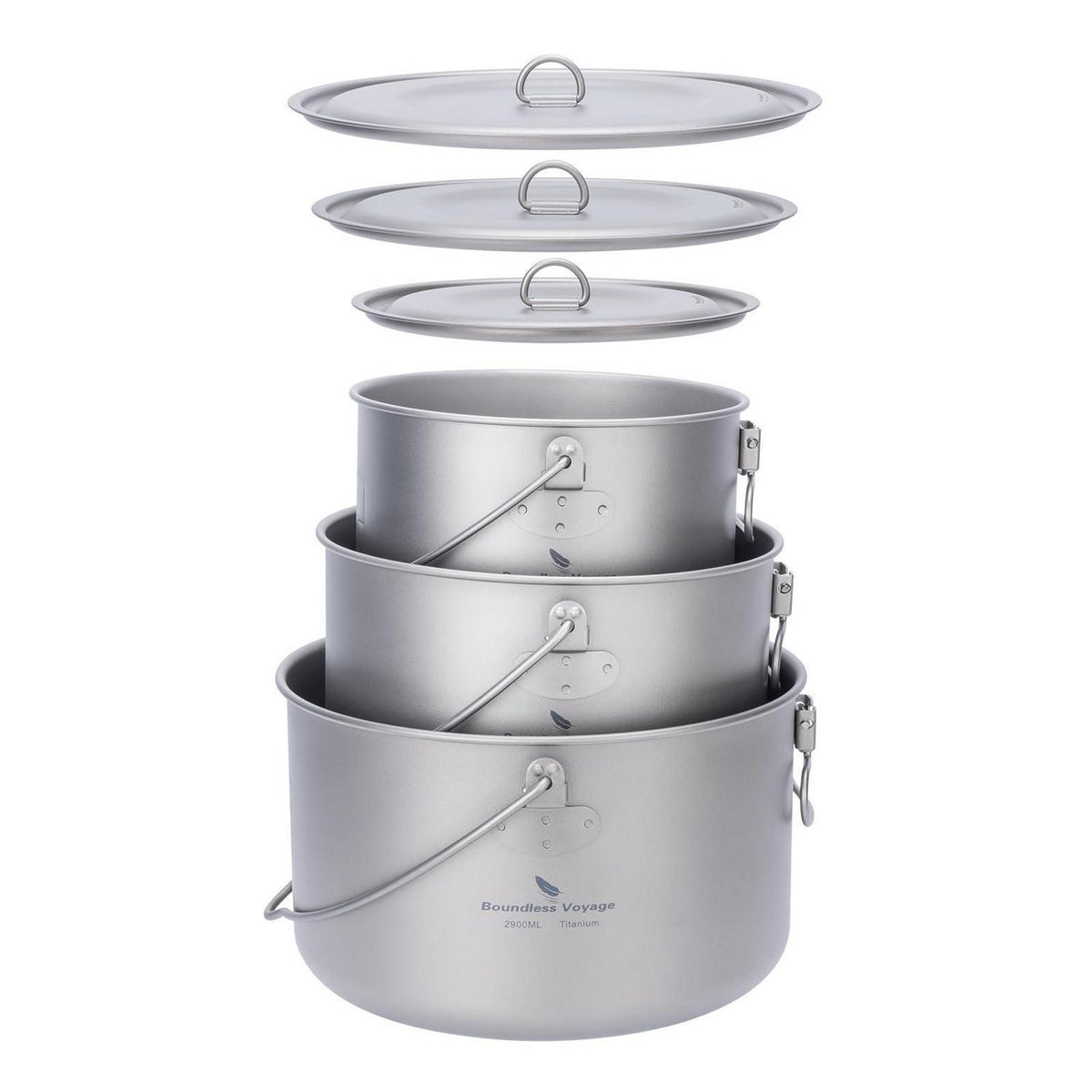 Titan Camping Kochset 1.3L/1.95L/2.9L Topf mit Deckel