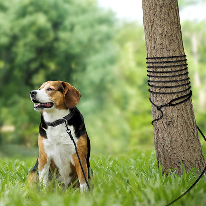 Reflektierende Schleppleine für Hunde 10m Gepolsterter Griff Schwarz