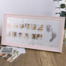 Baby Hand Fußabdruck Fotorahmen Stempelkissen Jubiläum Rosa