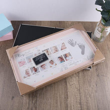 Baby Hand Fußabdruck Fotorahmen Stempelkissen Jubiläum Rosa
