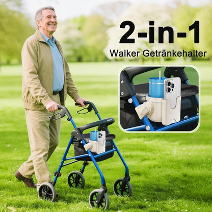 Getränkehalter Rollator & Rollstuhl mit Handyhalterung