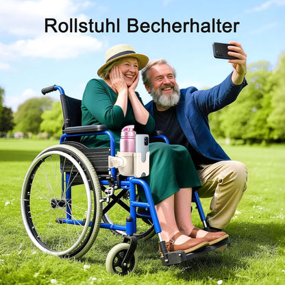 Getränkehalter Rollator & Rollstuhl mit Handyhalterung