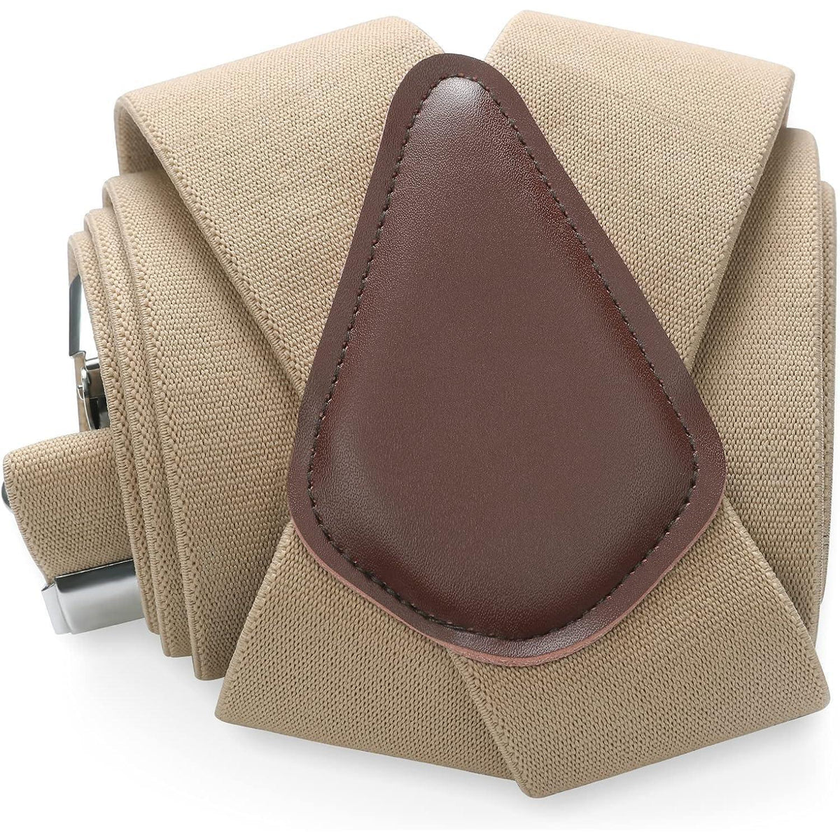 HISDERN Hosenträger Herren 5cm Breit X-Form Beige Einstellbar