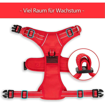 PoyPet Hundegeschirr ohne Zug, Rot, XS