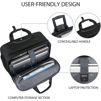 VANKEAN 17.3'' Laptoptasche wasserdicht mit Rollen und