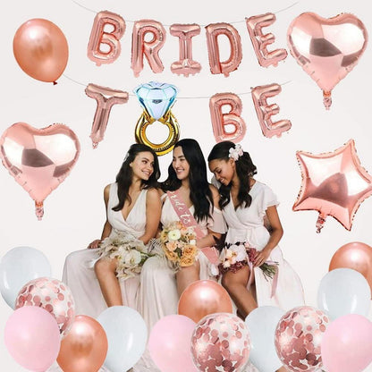 JGA Deko Set Braut Junggesellenabschied Roségold Luftballons