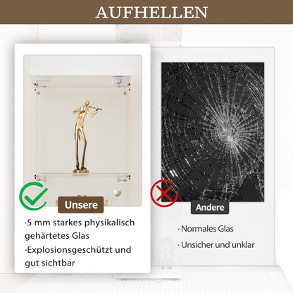 Standvitrine Weiß mit 4 Böden – Glasvitrine für Sammlerstücke