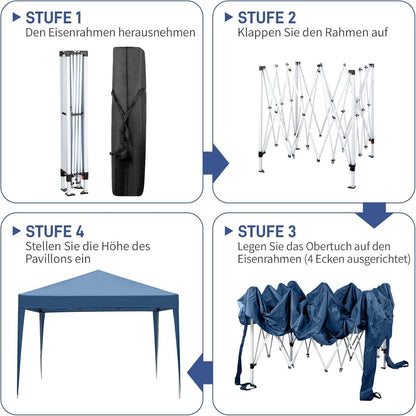 3x3 Faltpavillon – Wasserdichtes Partyzelt für Garten & Camping