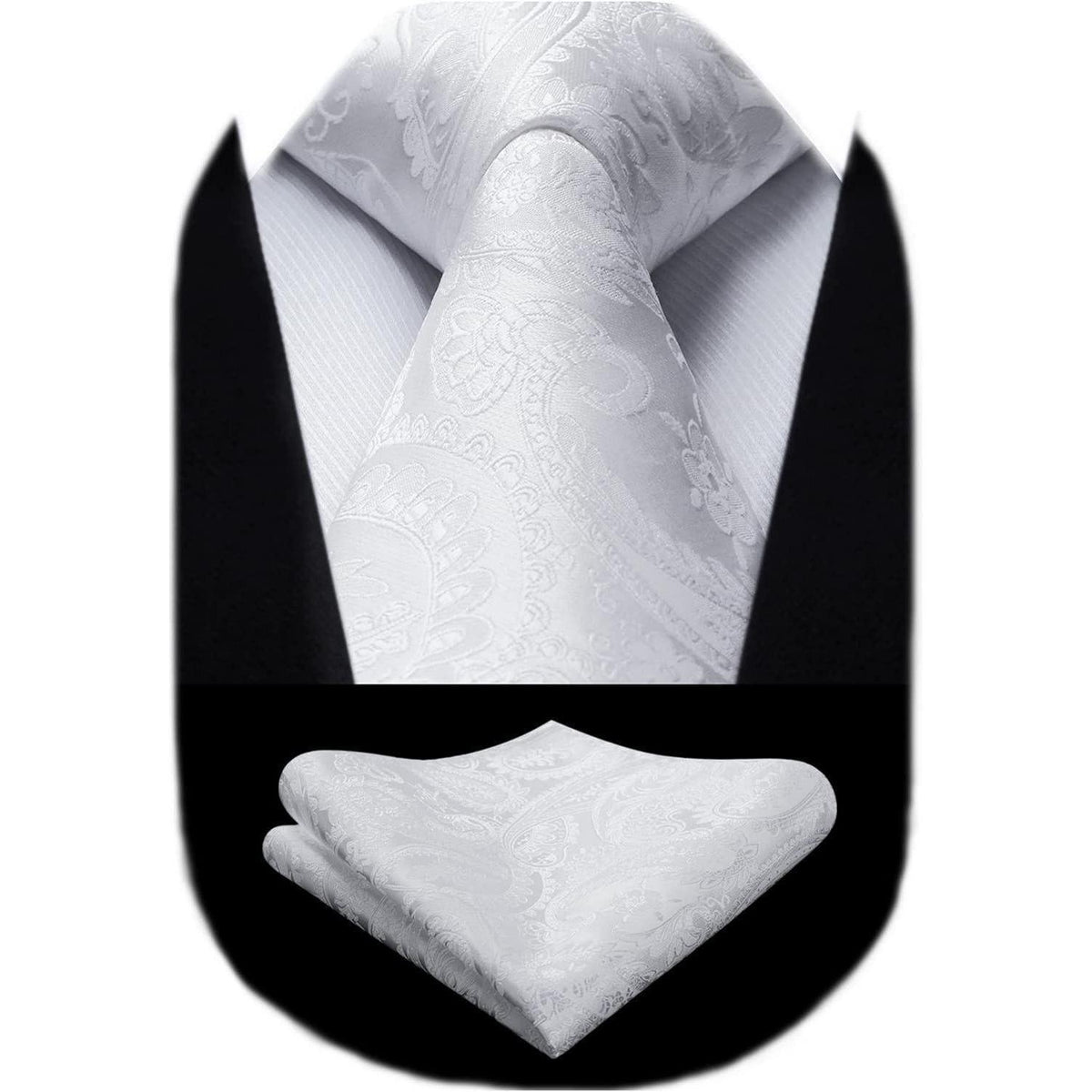 Herren Krawatten & Einstecktuch Set Paisley Einfarbig für Hochzeit