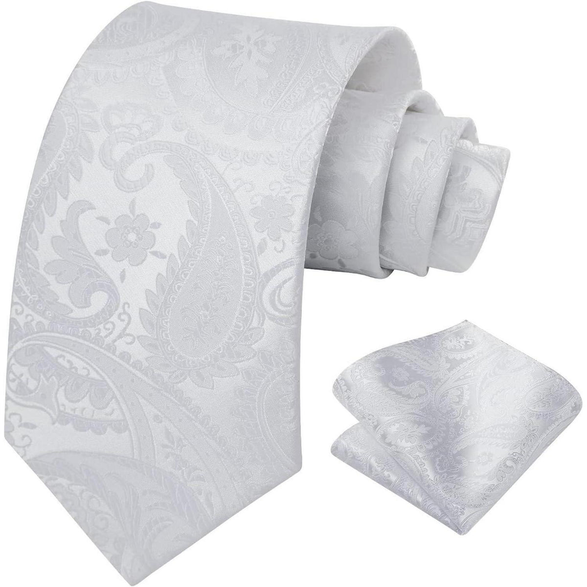 Herren Krawatten & Einstecktuch Set Paisley Einfarbig für Hochzeit