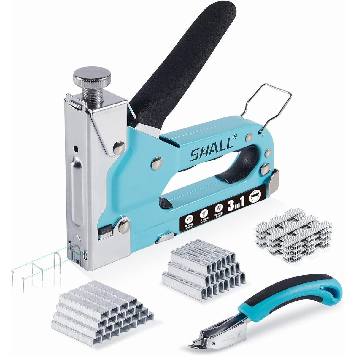 3-in-1 Handtacker Set mit 3000 Klammern & Klammerentferner