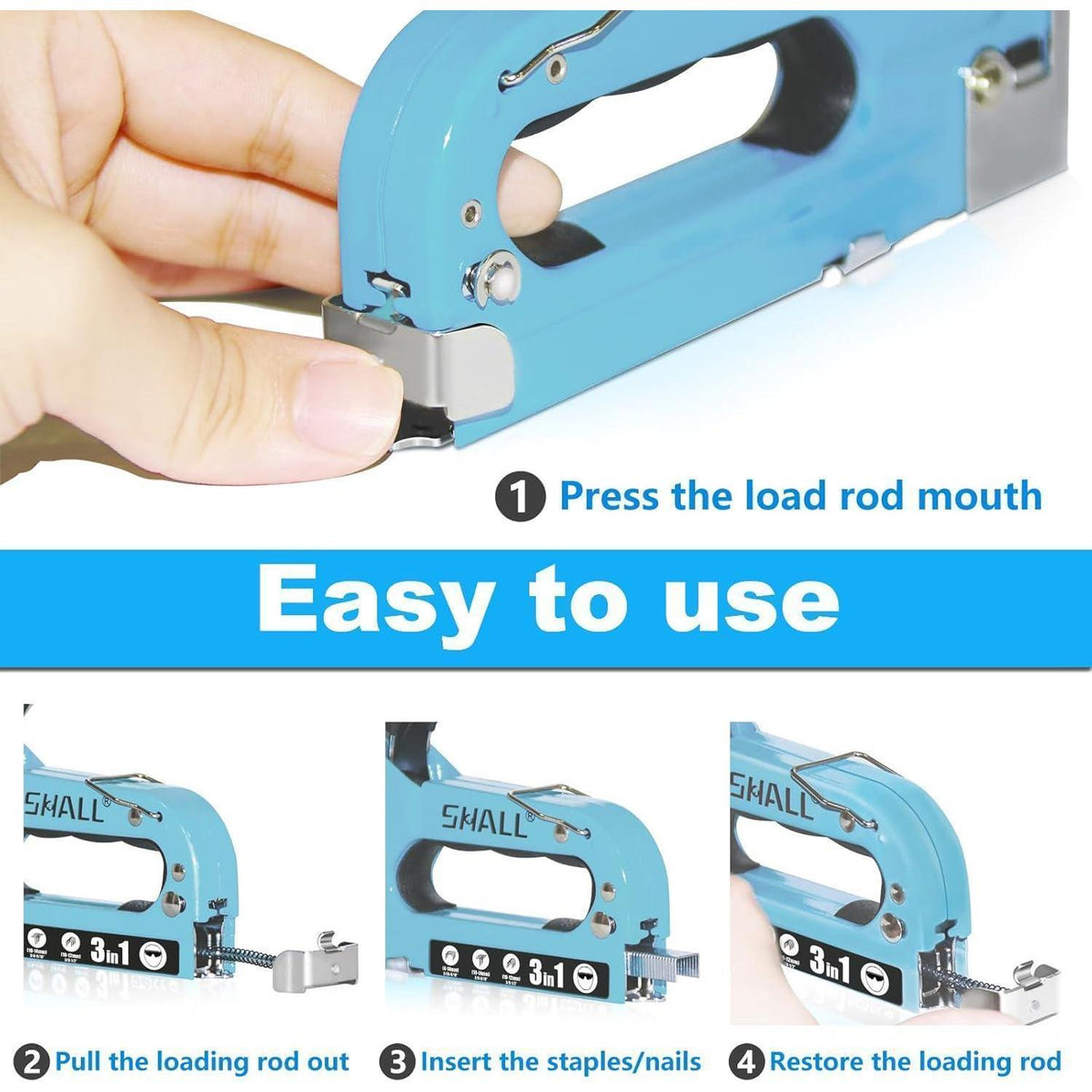 3-in-1 Handtacker Set mit 3000 Klammern & Klammerentferner