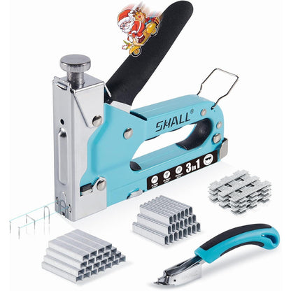 3-in-1 Handtacker Set mit 3000 Klammern & Klammerentferner