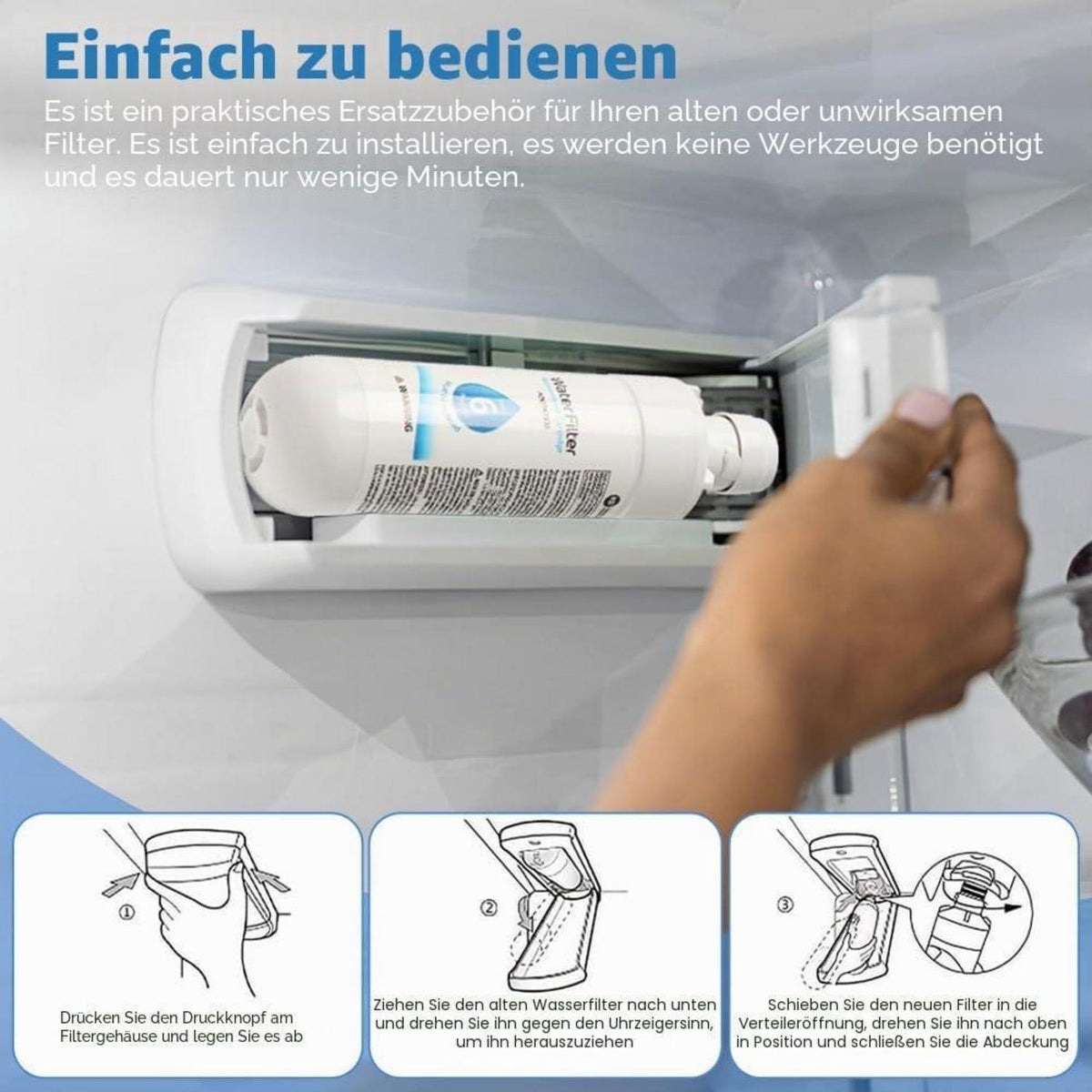 2x Kühlschrank Wasserfilter – Universell & Einfach Austauschen
