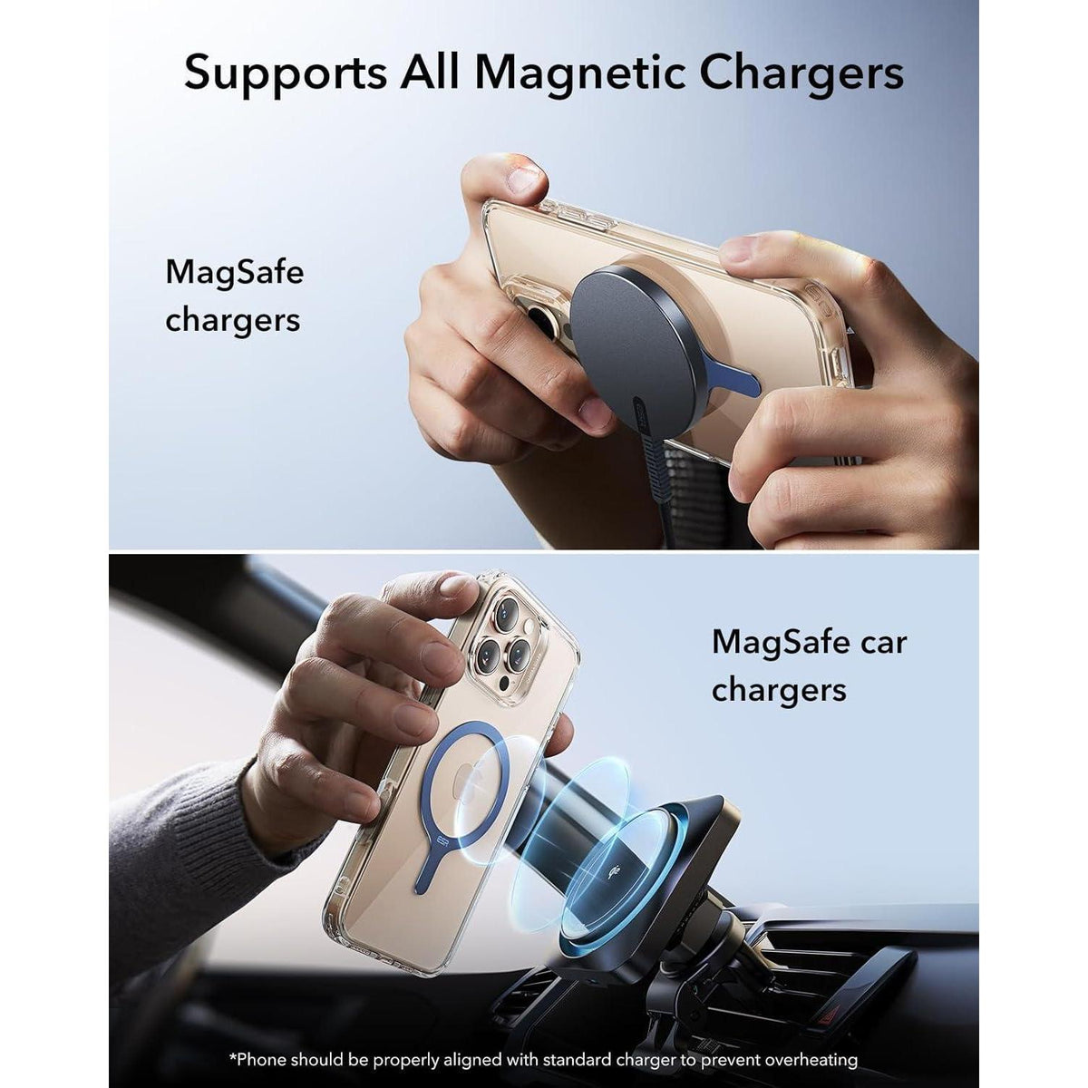 MagSafe Metallring für Handyhüllen, Dunkelblau, 2 Stück