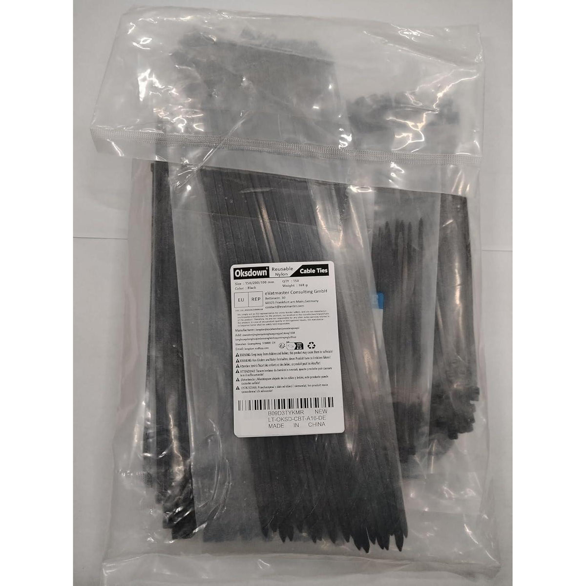 150x Kabelbinder Schwarz – Wiederverschließbar 150/200/300mm