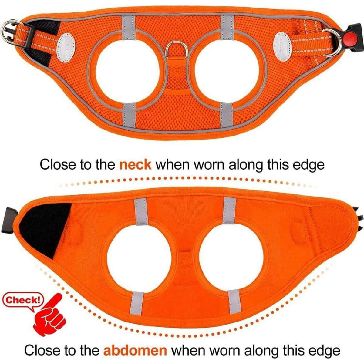 Hundegeschirr Air-Mesh atmungsaktiv reflektierend Orange M