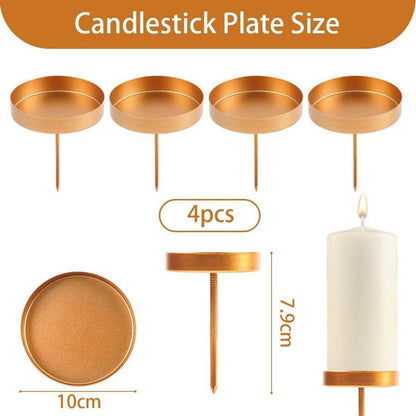 Adventskerzenhalter Gold 4 Stück 10cm Metall