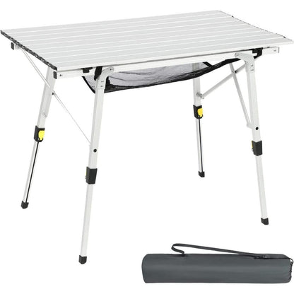 Faltbarer Campingtisch Aluminium höhenverstellbar 90x53cm für 4 Personen