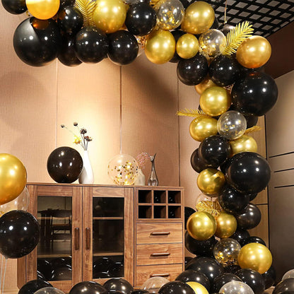 Ballons Gold Schwarz Luftballons Geburtstag 140stk girlande