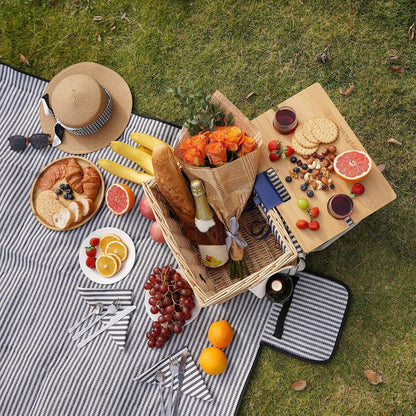 Picknickkorb Set für 2 Personen mit Weintisch & Zubehör