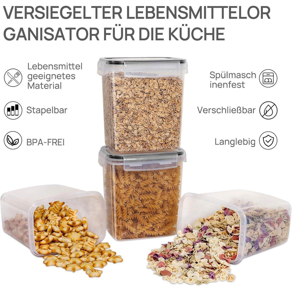 Vorratsdosen Set 32 Stück luftdicht BPA-frei mit Etiketten
