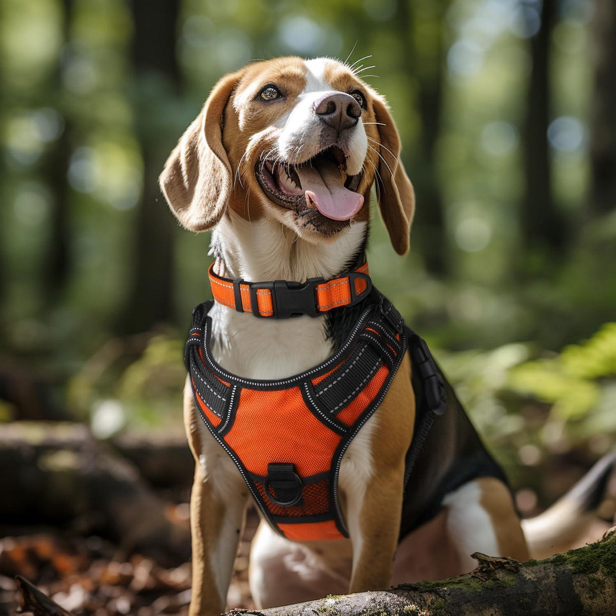 Gepolstertes Hundehalsband Neopren Nylon Verstellbar XL Orange