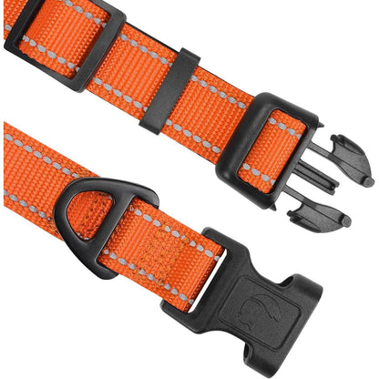 Gepolstertes Hundehalsband Neopren Nylon Verstellbar XL Orange