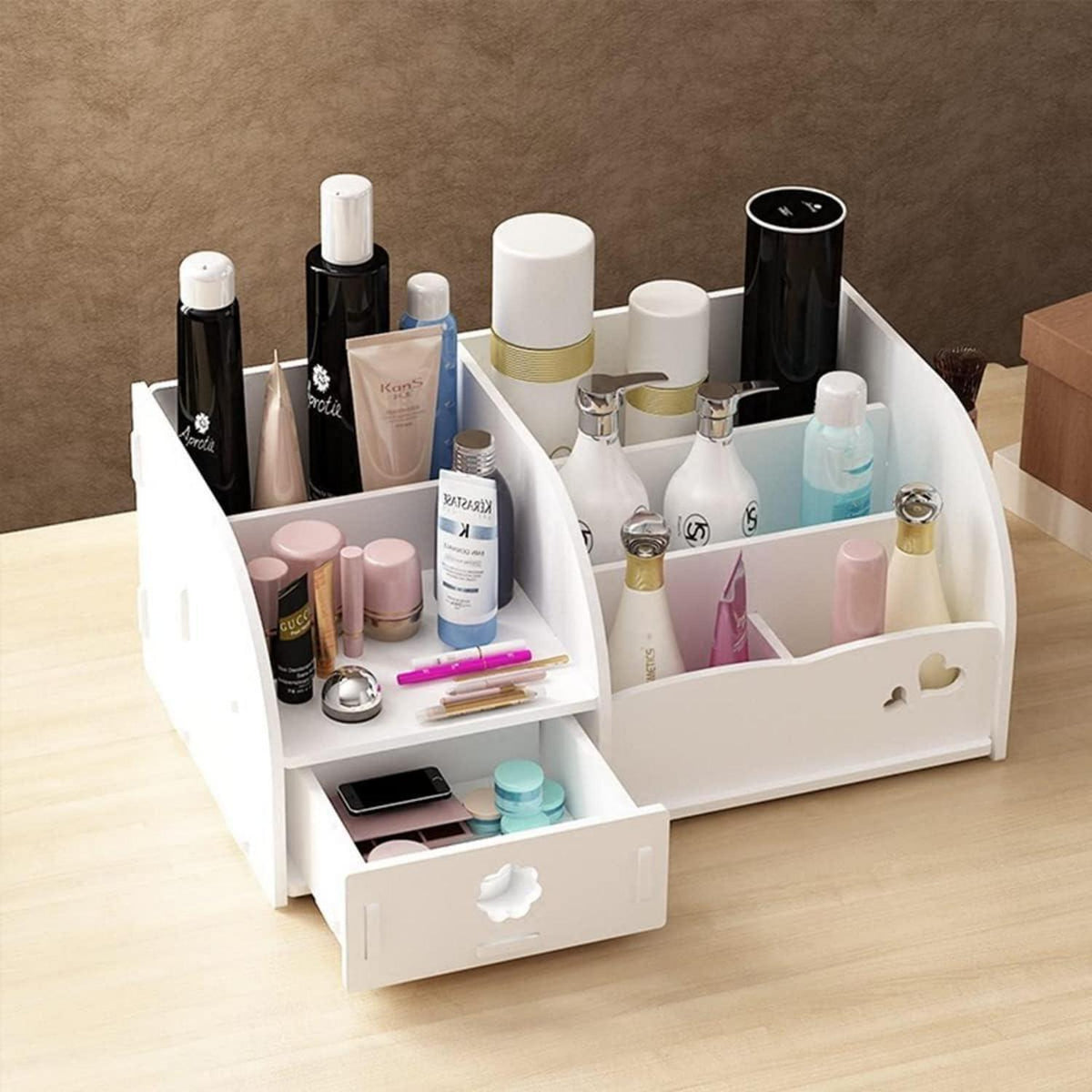 Make-up Organizer mit Schubladen, Weiß, Platzsparend