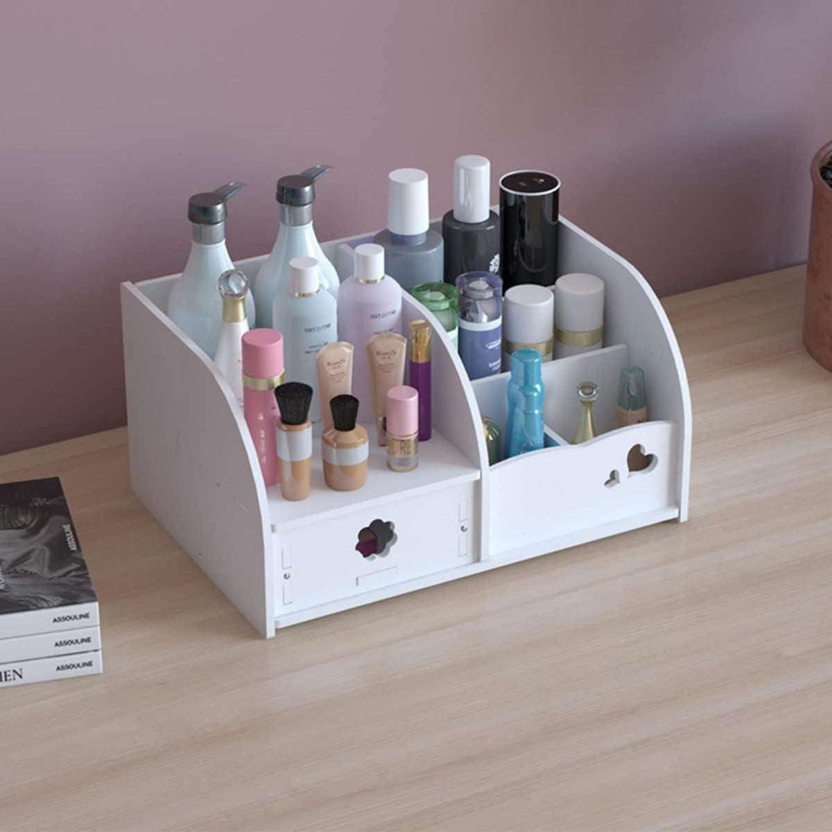 Make-up Organizer mit Schubladen, Weiß, Platzsparend