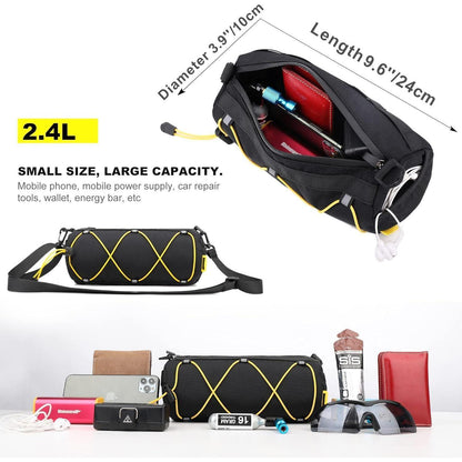 Fahrrad Lenkertasche mit Schultergurt, 2.4L, Schwarz-Gelb
