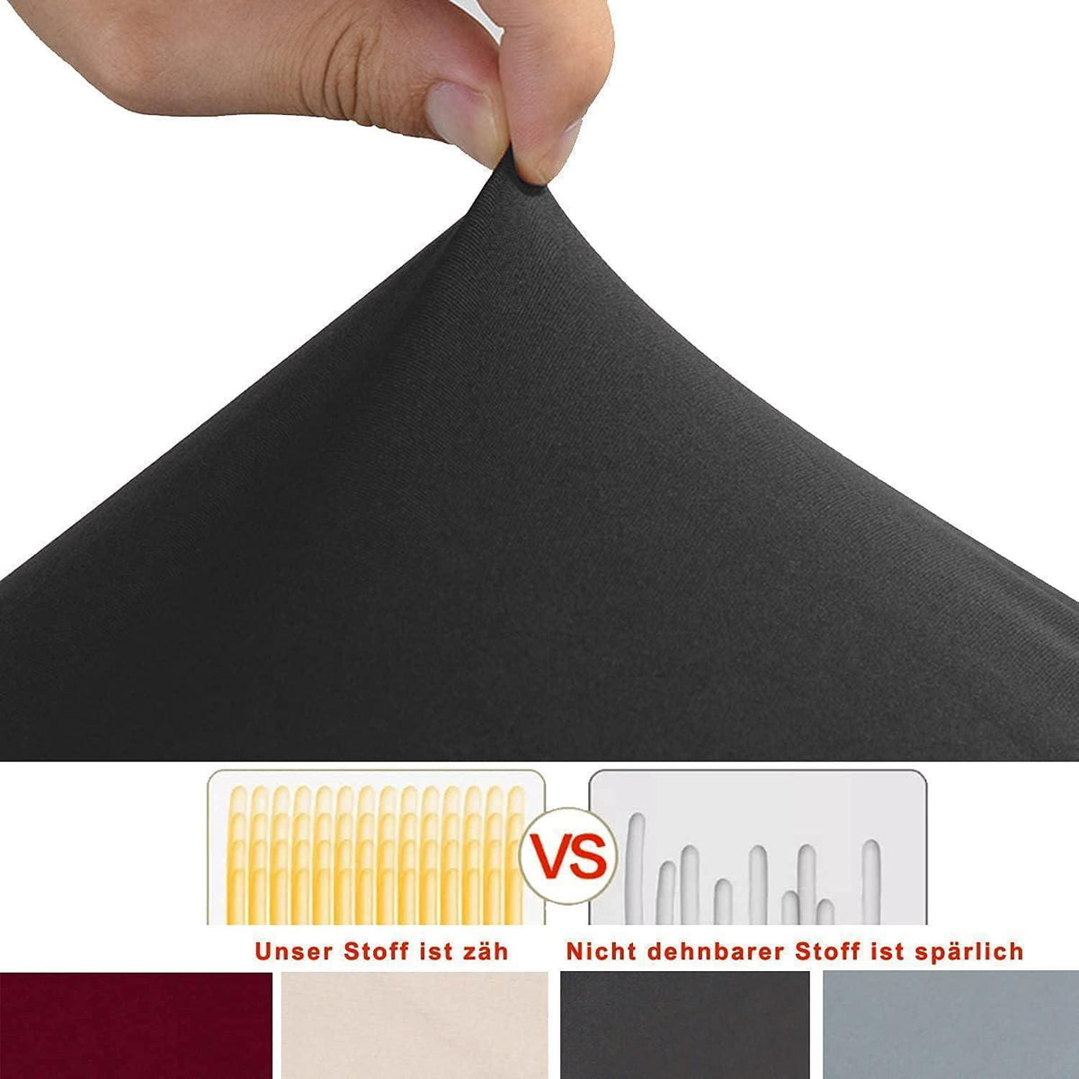 6x Stuhlhussen Stretch Dunkelgrau – Universal Passform