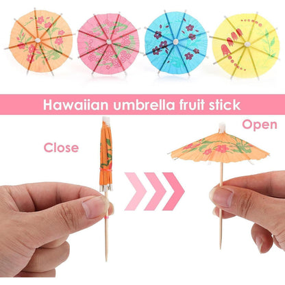 50 Cocktail-Schirmchen 10cm Bunt für Partys & Sommerfest