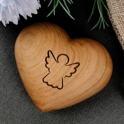 Holz-Herz Handschmeichler Glücksbringer Schutzengel Taufe