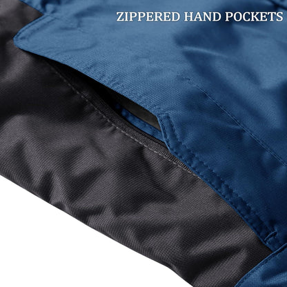 Herren Winterjacke Wasserdicht Warm Gefüttert Skijacke Blau