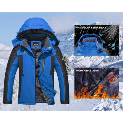 Herren Winterjacke Wasserdicht Warm Königsblau 3XL