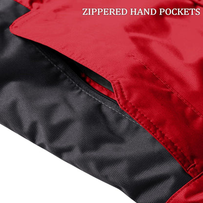 Herren Winterjacke Wasserdicht Warm Gefüttert Skijacke Rot