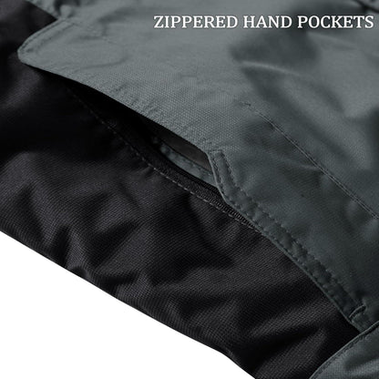 Herren Winterjacke Wasserdicht Warm Gefüttert Skijacke Grau-Schwarz