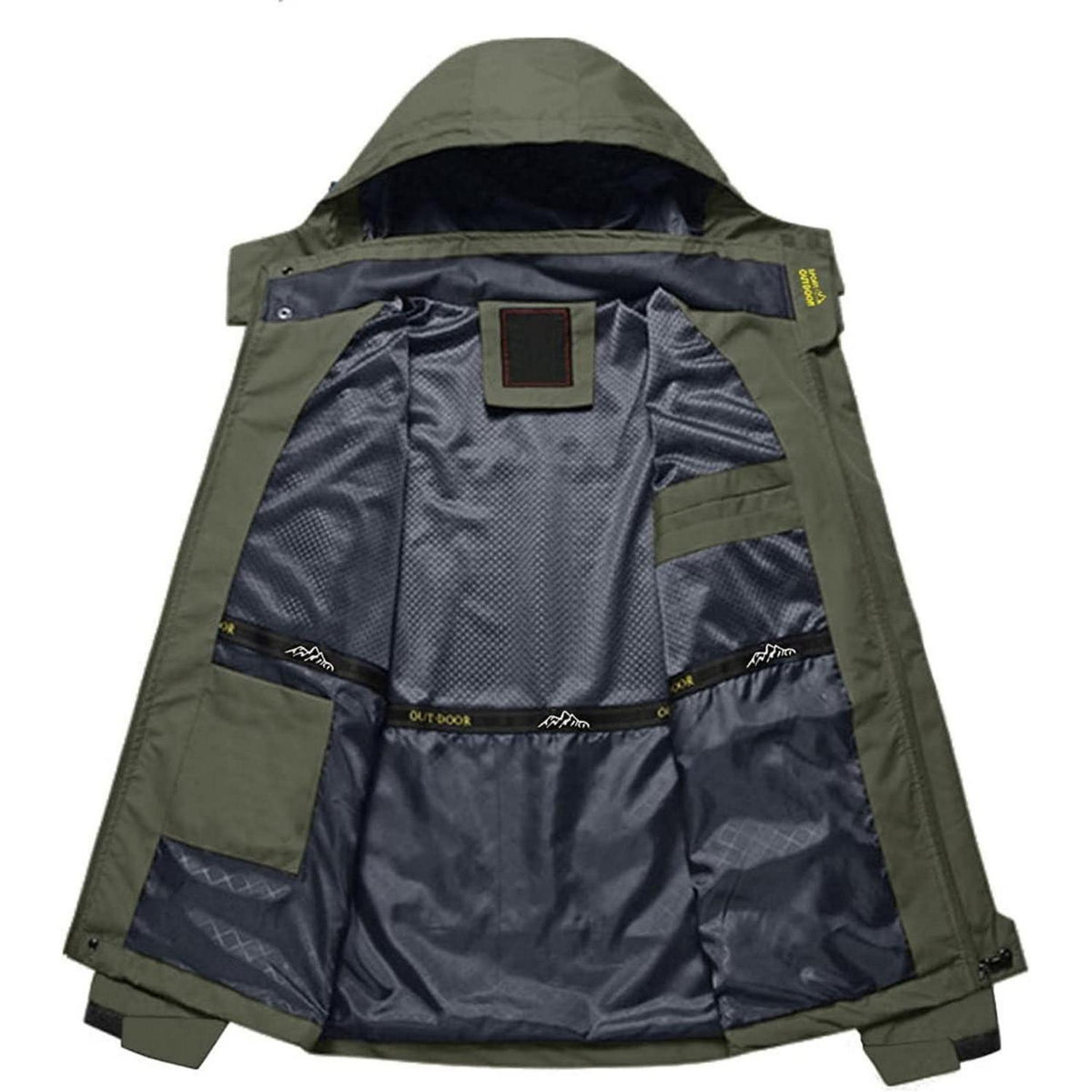 Herren Softshelljacke wasserabweisend mit abnehmbarer Kapuze Dunkeloliv XL