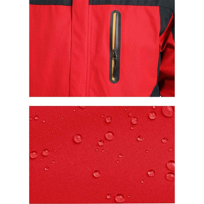 Herren Softshelljacke wasserabweisend mit abnehmbarer Kapuze Rot
