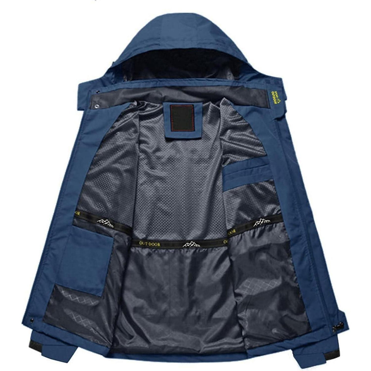 Herren Softshelljacke wasserabweisend abnehmbare Kapuze Denimblau