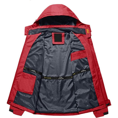 Herren Softshelljacke wasserabweisend mit abnehmbarer Kapuze Rot L