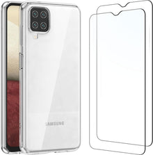 Hülle Schutzglas Samsung Galaxy A12 M12 Transparent Silikon TPU