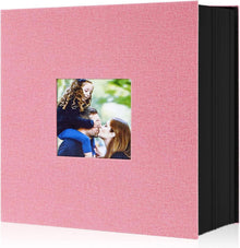 Fotobuch 1000 Fotos 10x15cm, XXL Leinen Einsteckenalbum Rosa