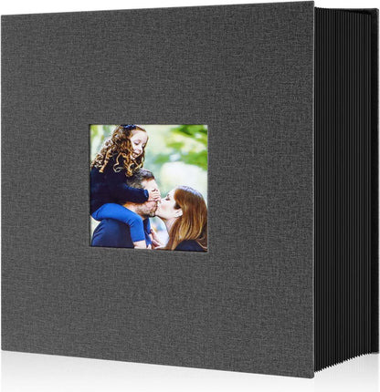 Fotoalbum 1000 10x15 XXL Leinen Einsteckalbum Schwarz