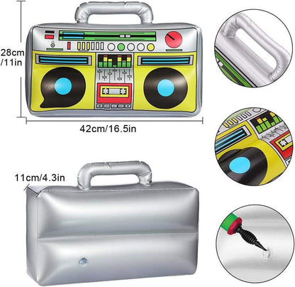 Fasching Karneval Kostüm 5 in 1 Set Vokuhila Perücke Hip Hop Zubehör