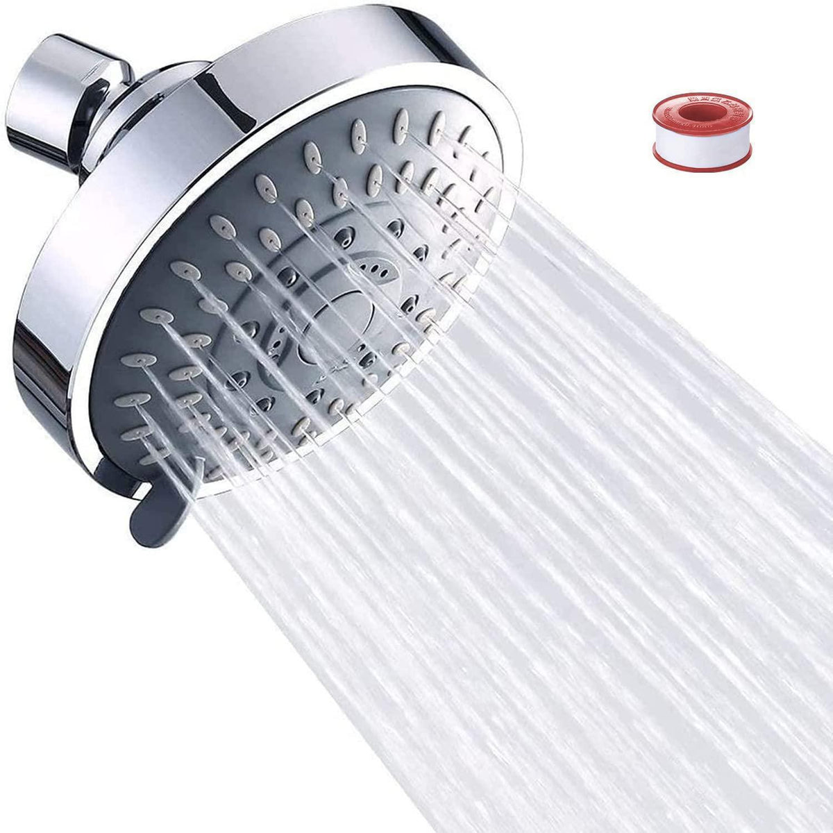 Regendusche Duschkopf 360° verstellbar, 5 Modi, Chrom