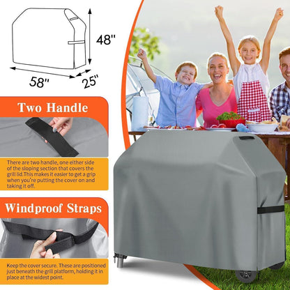 Wetterfeste Grillabdeckung 147x61x122cm – Grau