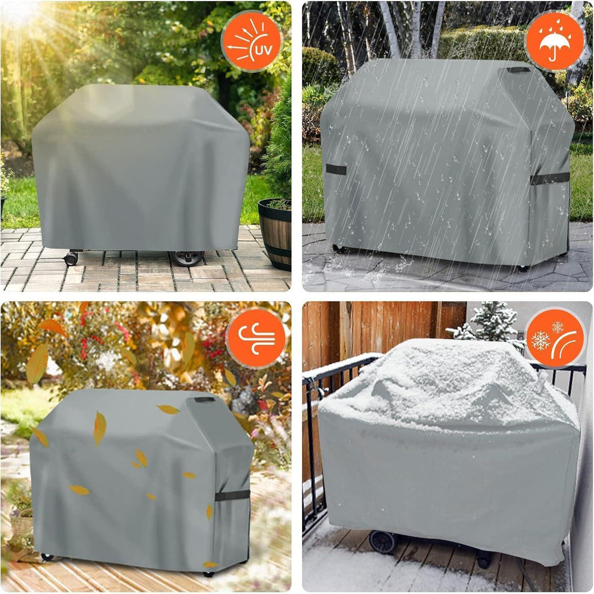 Wetterfeste Grillabdeckung 147x61x122cm – Grau