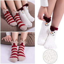 Weihnachtssocken Damen 3 Paar Kuschelsocken mit Tiermuster